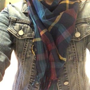 Plaid Fringed Scarf